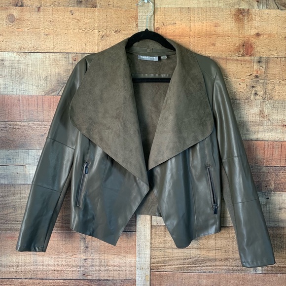 bagatelle Jackets & Blazers - Bagatelle Drape Faux leather/suede Jacket